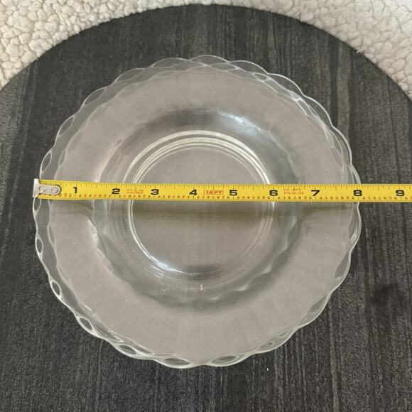 Vintage Duralex Clear Glass Salad or Dessert Plates Ruffle Edge - Set of 6 - Picture 4 of 4
